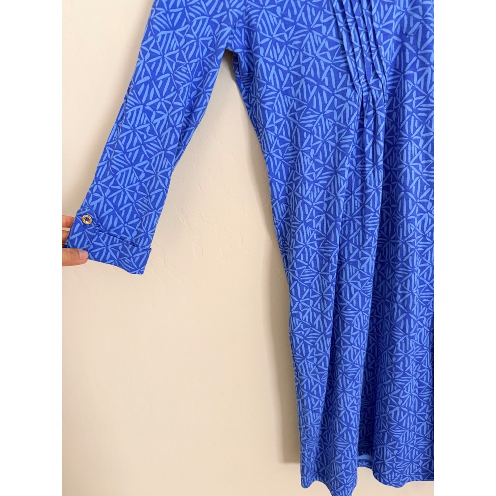Lilly Pulitzer Fairfax 3/4 Sleeve Dress Alba Blue Easy Peasy Pintucks XS - Picture 3 of 7